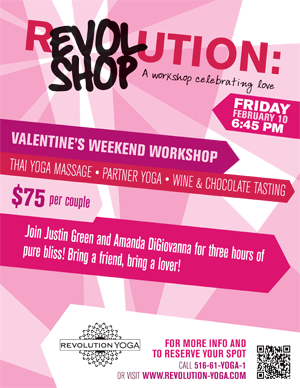 Valentines day Workshop with Amanda Digiovanna Revolution Yoga